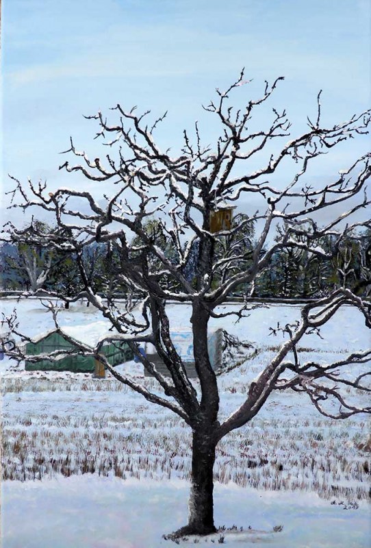 Pflaumenbaum-mit-Vogelhaeuschen
